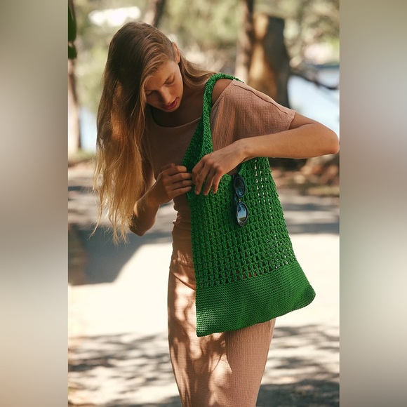 NEW Free People Sarasota Tote In Kelly Green - Picture 12 of 12